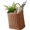 Ameble Cesto in Vimini da Appendere, Cesto Intrecciato da Parete, da Appendere alla Porta d'ingresso con Maniglia per Fiori e Piante, Decorazione in Stile Rustico
