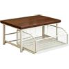 Milageto Mensola Portaoggetti da Cucina Scaffale Organizzatore da Appoggio con Cassetto Estraibile in Metallo E Legno per Organizzare Piani da Lavoro Cucina, Nero, size to 4