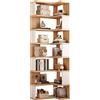 Generic Libreria angolare moderna a forma di L, con 6 ripiani, in legno bianco, per soggiorno, camera da letto, cucina, ufficio, 65 x 45 x 222 cm