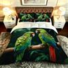 Nuphtun Piumino Letto Singolo 135x200 cm, Pappagallo Verde, NQ812 | con 2 Federe 50x80 cm, Stampa 3D, Piumone Sostitutivo 4 Stagioni, Misure Standard, per Camera da Letto, Ragazzi Ragazze