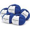 Kalapanta Lana Gatto VIP Gomitoli Cashmere e Lana Merino per Maglia e Uncinetto, 80% Merino Extrafine 20% Cashmere, 5 Gomitoli da 50 g (250 g, 1000 m), Ferri n. 3-3,5, Irrestringibile, Bluette, Made in Italy