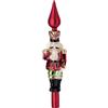 Holyart Puntali Albero di Natale: Puntale natalizio schiaccianoci rosso e oro in vetro 30x5x5 cm