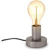 Mengjay Trade Lampada da tavolo vintage con interruttore a cavo Lampada da comodino retrò Lampada da tavolo E27 nero opaco senza lampada Ø10cm