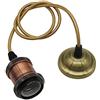 Mengjay E27 Edison Lampada da soffitto Lampada a sospensione Portalampada Rame Vintage Retro Antique con cavo da 1 metri (Rame rosso)