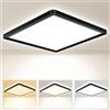Seruno X Plafoniera Soffitto 23CM, 20W 2000LM Lampada da Soffitto 6000K/4000K/3000K IP44 Impermeabile Quadrata Piatta Plafoniere Moderno Sottile per Soggiorno Bagno Cameretta Cucina Balcone Ufficio