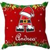 Puzzletee Cuscino Natalizio Personalizzabile con Iniziale e Nome - Grafica Natalizia Personalizzata per un Caldo Natale - Sfondo Rosso, Idea Regalo Originale per le Feste