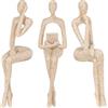 Felenny Set di 3 sculture astratte di pensatori, set di sculture in resina di arenaria, decorazione minimalista da tavolo per ufficio, libreria, casa (arenaria)