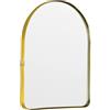 Funly mee Specchio da parete ad arco, 40 x 60 cm, specchio in plastica da parete, per bagno e toeletta (oro)