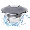 HAPPUP Tappo Lavandino Bagno con Abnehmbar Anti Clogging, Drenaggio più Veloce, Anti-odore, Universale Piletta Click Clack Lavabo Bagno, Scarico Tappi Lavandino Bagno, Tappo Bidet, Grigio(28-45mm)