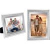 SLIAXINT 6 Pezzi Portafoto Cornice Foto cornice 10x15 cm portafoto quadri porta cornici pratico design con fessura adatto per uffici soggiorni camere da letto librerie argento