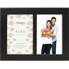Hampton Frames | Cornice portafoto doppia | 10x15 cm, nero, MDF, vetro | Multi apertura, profilo largo, supporto da tavolo o parete | Per foto ricordo casa