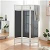 [en.casa] Paravento Divisorio Pieghevole per Interni in 3 Pannelli Separè Decorativo per Camera da Letto Studio Medico 120 x 170 cm - Bianco/Grigio Scuro