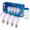 Philips PHI WFB 60W A60 E27 822-65 RGB 4CT FFS | Luce bianca regolabile e a colori 2.200-6.500 K, LED intelligente, 806 lm, Reg. minima, Connected by WiZ, Casa intelligente