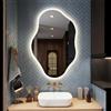 STARLEAD Specchio da bagno irregolare con illuminazione 60 x 90 cm, specchio da bagno con illuminazione e Bluetooth, 3000 K/4000 K/6500 K, dimmerabile, IP44 con funzione di memoria, orizzontale