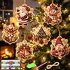 KutaKuta 6PCS Ciondoli di Natale Pittura Diamante Pittura Diamante Ornamenti | Pittura Diamante Natale Diamond Painting Natalizio Kit Pittura Diamante Christmas Corda di Canapa Inclusa Adulti Bambini