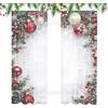 Generic Tenda Natalizia Per Finestre 2 Pezzi Coprifinestra con Stampa a Palline | Tende Stampate 2D Piatte Con Motivo Fiocchi Di Neve E Rami Di Pino Per Casa Festa Invernale Celebrazione Vacanza
