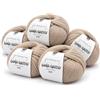 Kalapanta Lana Gatto VIP Gomitoli Cashmere e Lana Merino per Maglia e Uncinetto, 80% Merino Extrafine 20% Cashmere, 5 Gomitoli da 50 g (250 g, 1000 m), Ferri n. 3-3,5, Irrestringibile, Beige, Made in Italy