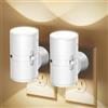 ARCSUN Luno Lampada da Parete LED Premium a Presa con Sensore di Luce | Luce Notturna Calda con Spina Girevole e 3 Modalità, per Camera da Letto, Corridoio, Soggiorno e Cucina, Nera o Bianca