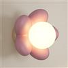 SEMANHUA Applique da parete a forma di fiore rosa for cameretta dei bambini, mini lampada da parete in resina con paralume sferico in acrilico, apparecchio di illuminazione G9 for decorazioni da princ