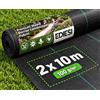 EDIESI, Telo Pacciamatura 2x10 m, 100 g/m², Tessuto Anti Erbacce per Giardino e Orto, Resistente Anti-UV e Permeabile
