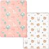 PERLETTI Traversine Neonato Fasciatoio Cambio Pannolino - Traverse Bambino Impermeabili Lavabili in Lavatrice - Teli Cambi Bimbo Riutilizzabili Versatili Morbidi (Set Rosa + Verde, 50x70 cm)