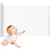 Froadp PVC Barriera di sicurezza retrattile, barriera per animali, recinto di sicurezza scala per bambini, griglie per porta cancelli per cani, porta scale (0-150 cm, bianco)
