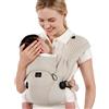 Bebamour Marsupio portabebè in maglia, morbido e leggero, ergonomico, per bambini da 4 a 24 mesi, con poggiatesta e cappuccio, colore: cachi