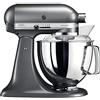 KitchenAid Artisan Planetaria 4,7L con Ciotola 3L Argento medaglia | Dalla pasta madre alle meringhe con 5 accessori e frusta a bordo flessibile; design iconico in metallo resistente