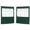Arborthrum Tenda laterale per feste, 2 pezzi, parete laterale per gazebo, telone laterale di ricambio per tenda da giardino, 200 x 195 cm, verde, PE e acciaio