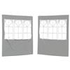 Arborthrum Tenda laterale per feste, 2 pezzi, parete laterale per gazebo, telone laterale di ricambio per tenda da giardino, 200 x 195 cm, grigio chiaro, PE e acciaio