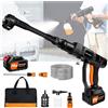 AUTOFU Pistola per idropulitrice cordless 45Bar/652PSI con batteria ricaricabile 3.0Ah e caricatore, idropulitrice ad alta pressione con tubo da 5M per la pulizia del pavimento del recinto dell'auto