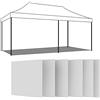 FRANKYSTAR Set 6 Teli Laterali Per Gazebo 3X6M Con Velcro Bianco
