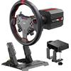 PXN VD6 Kit Volante per Sim Racing 6Nm - Base Servo a Bassa Inerzia, Volante da Corsa W AS, Pedaliera PD HM con Sensore Hall e Morsetto da Scrivania - Compatibile solo con PC Windows 7-11