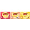 Lipton Infusi alla Frutta x3, Frutti Rossi, Pesca e Ibisco Bianco, Limone e Zenzero, 60 Filtri Totali, Naturalmente Senza Caffeina