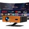 Lustrens Proiettore portatile Beamer - 1080P Full HD, 450 lumen ANSI - Audio Dolby 5W - WiFi 6, Bluetooth 5.1