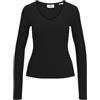 JACK & JONES Jxfreya STR LS V-Neck Top Jrs Jxfreya STR LS - Maglia con Scollo a V Donna (Pacco da 1)
