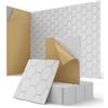 Kuchoow Pannelli Acustici Bianchi Adesivi Nido D'Ape per Pareti e Soffitto | 12 Pezzi Pannelli Acustici Decorativi per Riduzione dell'Eco, Gaming, Studio, Camera da Letto, Soffitto, 30x26x0,9 cm