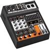 wecan Mixer audio a 4 canali, 250 W, con 99 DSP, alimentazione phantom da 48 V, Dual EQ, lettore USB SD, uscita TRS per registrazioni live karaoke