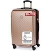 BERTOO Torino - Collezione valigie da viaggio con motivo, beige., XXL, Trolley rigido con ruote girevoli