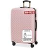 BERTOO Torino - Collezione valigie da viaggio con motivo, Colore: rosa., XXL, Trolley rigido con ruote girevoli