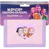 safta KPop Demon Hunters Portafoglio Bambina, Portamonete Huntrix con Velcro e Tasca con Zip, Piccolo Regalo K Pop Demon Hunters Bambina, Lilla, 12,5 x 9,5 cm