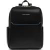 PIQUADRO - Zaino Porta PC 14 in Pelle - Donna - Nero | Spallacci imbottiti, Vani organizzati, Elegante e Funzionale, Ufficio, Uso quotidiano