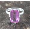 Gemma Kunzite Naturale Rosa Taglio Smeraldo 10.85 Ct Certificata Anello Completo