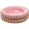 Hearda Cuccia Interno Morbida Cani Gatti Ciambella (Rosa,40cm) | Letto Animale Domestico Rotondo Lavabile con Fondo Antiscivolo Peluche Cuscino Soffice Lettino per Piccola e Media