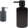 Spirella Tube Set da 2 Dispenser sapone 300 ml Inox Grigio e Nero | pompa antigoccia, ricaricabile, grigio / nero