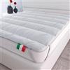 Italian Bed Linen Topper Silver, Imbottito e Trapuntato, Lavabile | Piazza e Mezza 120x195 cm, Microfibra + Fibra di Argento, Made in Italy, Elastici per il Fissaggio, Imbottitura 250 gr