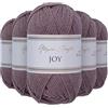 Utopia Crafts JOY DK, 5 gomitoli di filato acrilico da 50 g (250 g), lana per uncinetto e maglia, morbida lana per lavorare a maglia (rosa antico)
