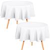 Utopia Kitchen Tovaglia rotonda in poliestere, lavabile in lavatrice, per cene, feste a buffet, picnic, eventi, matrimoni e ristoranti (152 cm, bianco)