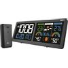 EMOS - Stazione meteo con 2 LCD - sensore wireless (2 x AA) - Tecnologia Comfort-View - Previsioni meteo, temperatura, umidità, calendario, ora, sveglia - Cavo di alimentazione incluso - nero