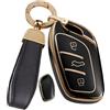 Rondrive - Custodia per chiave auto con bordo dorato, adatta per MG EV ZS Hybrid Plus 2024 MG3 Hybrid+ MG4 MG5 MG6 MG7 EHS HS TPU, custodia protettiva per chiave auto, cover per chiave, custodia per